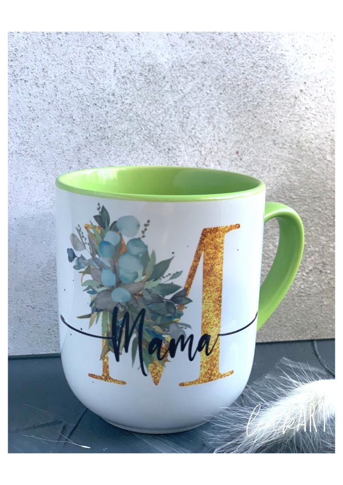 Tasse Buchstaben Eukalyptus Leni