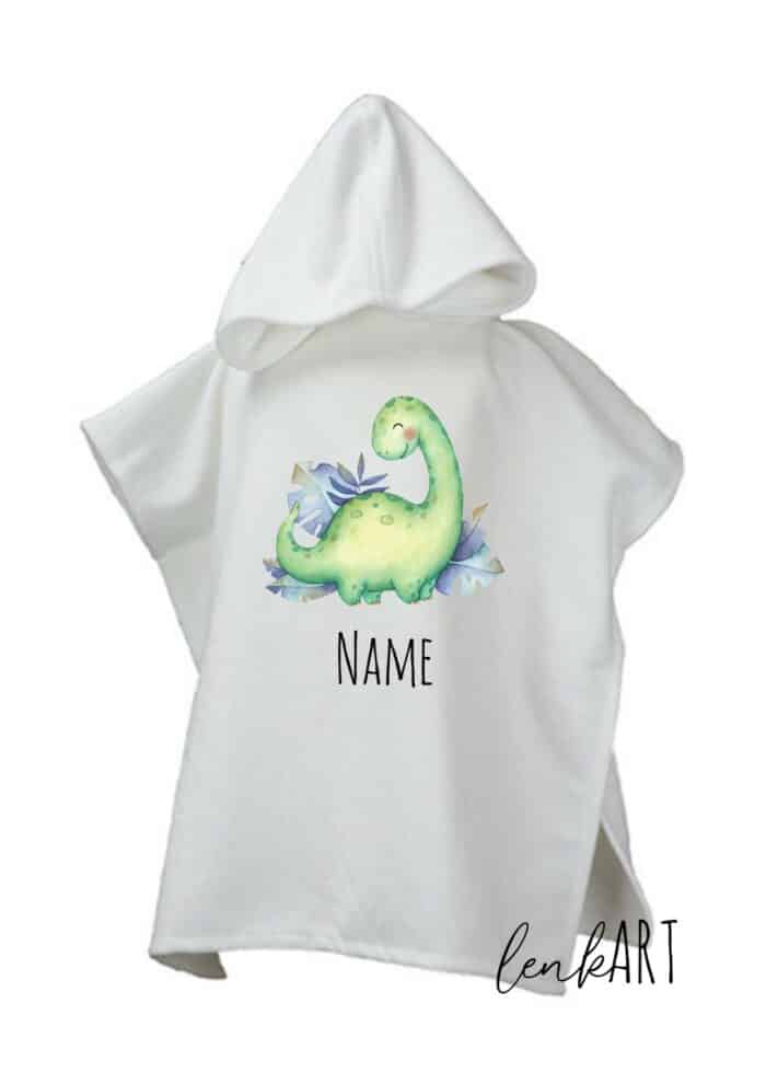 Badeponcho Dino grün