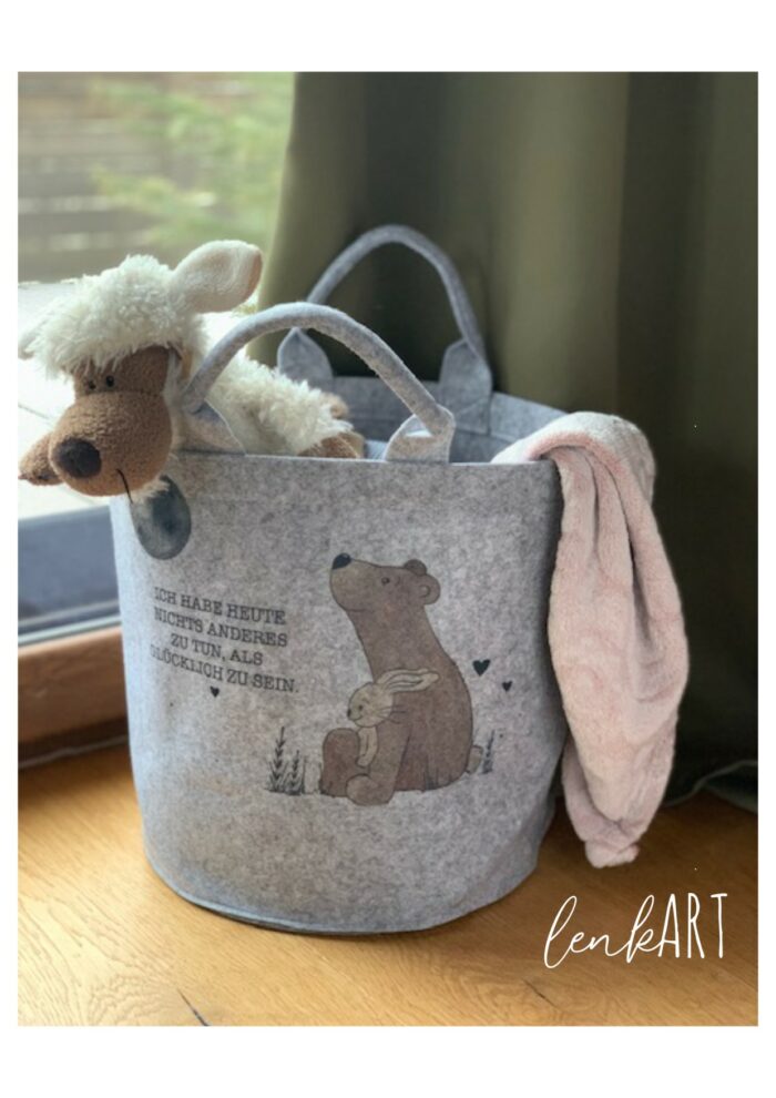 Filz-Aufbewahrungskorb Bär