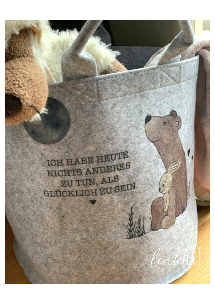 Filz-Aufbewahrungskorb Bär – Bild 2