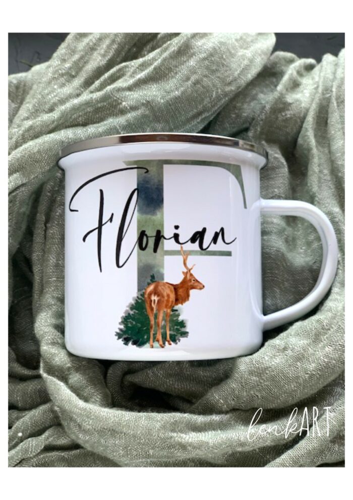 Tasse Buchstaben Hirsch