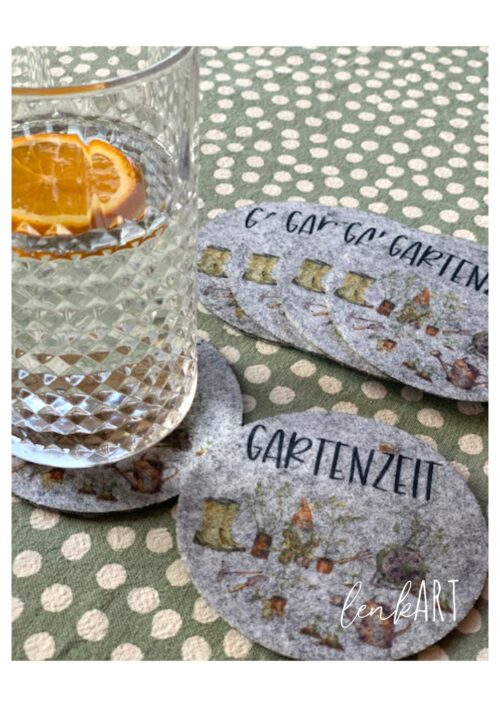Filzuntersetzer Gartenzeit