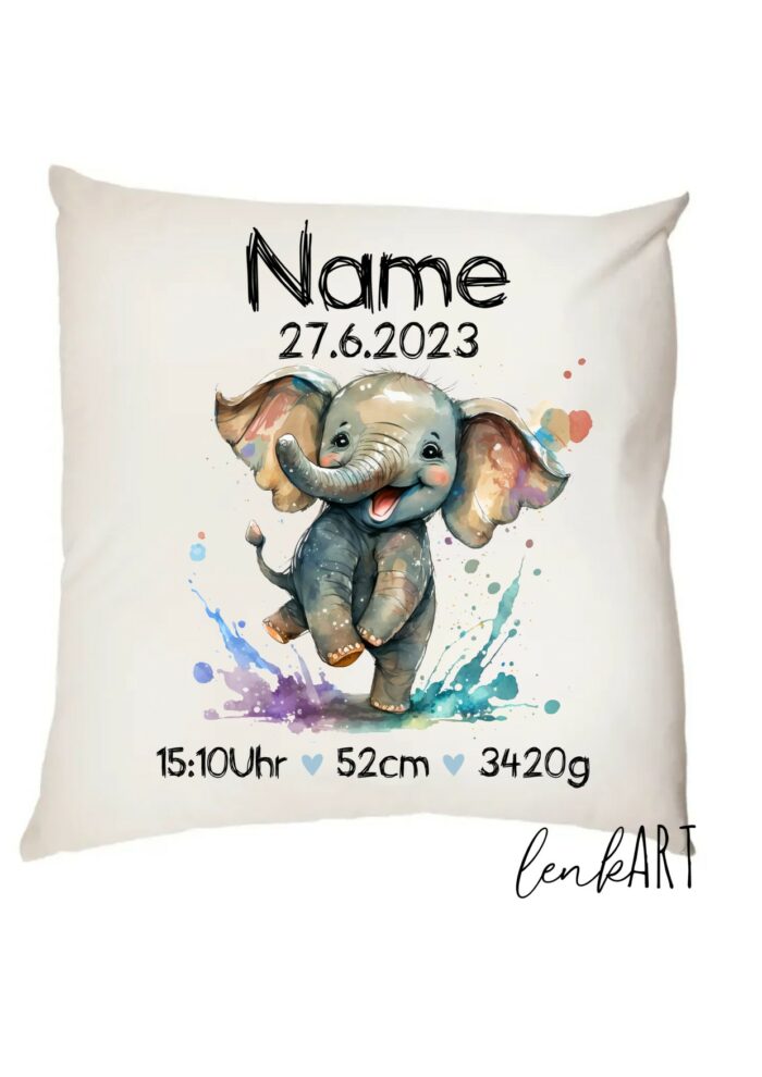Kissen Elefant Watercolor