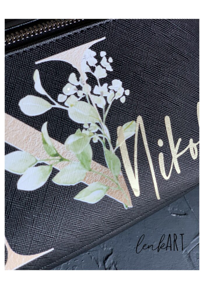 Kosmetiktasche Eukalyptus flat mit Henkel – Bild 3