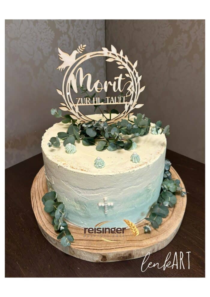Caketopper Kranz Taufe, Erstkommunion, Firmung Taube