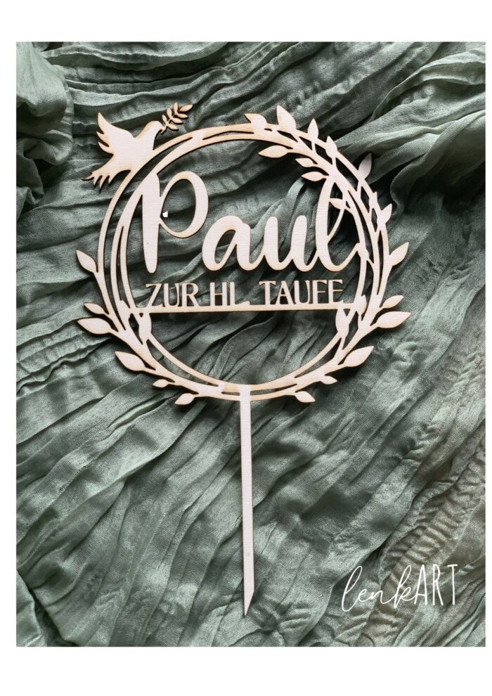 Caketopper Kranz Taufe, Erstkommunion, Firmung Taube – Bild 2
