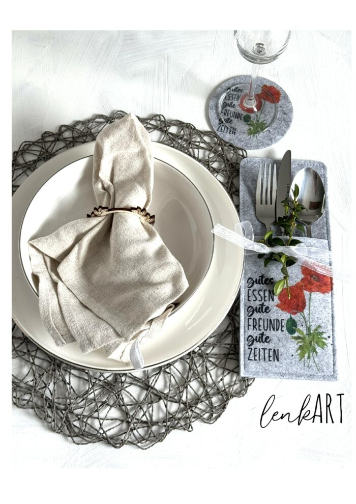 Bestecktaschen Mohnblumen