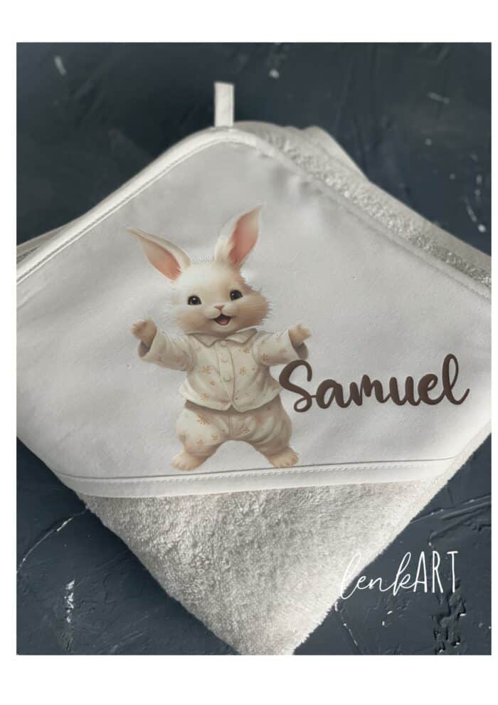 Kinderbadetuch Hase – Bild 3